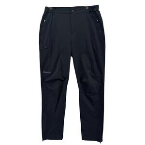 Marmot Outdoor Pants Mens Black Nylon Stretch Ankle Zip Pockets Lined Size L